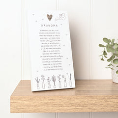 Moments Standing Verse Plaque Grandma