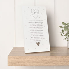 Moments Standing Verse Plaque Love