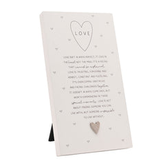 Moments Standing Verse Plaque Love