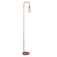Matt Pink Floor Lamp With Overhanging Bulb