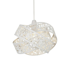 Matt White Ornate Fretwork Layered Light Shade