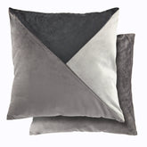 New Orleans Charcoal Grey Geometric Velvet Cushion Covers (Pair)