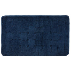 Orkney Navy Blue Crosshatch Bath Mat