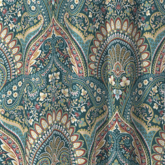 Palais Teal Pencil Pleat Curtains