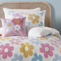 Retro Flower Fleece Duvet Set