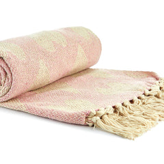 Blush Pink Heart Recycled Cotton Throw