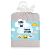Silentnight Safe Nights Grey 100% Cotton Baby Fitted Sheet (2 Pack)