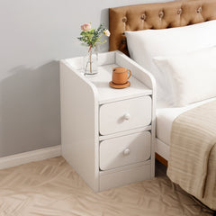 Warm White 2-Drawers Bedside Table