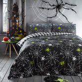 Halloween Spiders Glow in the Dark Reversible Duvet Set