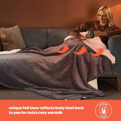 Silentnight Heat Genie Self Heating Grey Blanket
