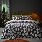 Spooky Ghosts Black Sherpa Fleece Duvet Set