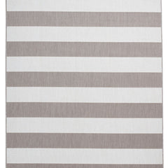 Santa Monica 48644 Beige and Cream Stripe Outdoor Rug