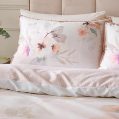 Mia Floral Blooms Natural Cotton Sateen Duvet Set