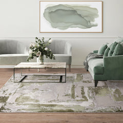 Stellar ST08 Abstract Green Rug
