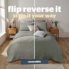Silentnight Summer Breeze Gingham Sage Reversible 4.5 Tog Coverless Duvet
