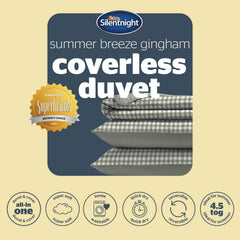 Silentnight Summer Breeze Gingham Sage Reversible 4.5 Tog Coverless Duvet