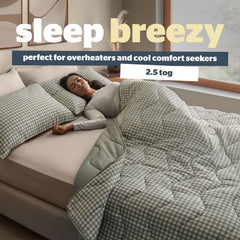 Silentnight Summer Breeze Gingham Sage Reversible 2.5 Tog Coverless Duvet