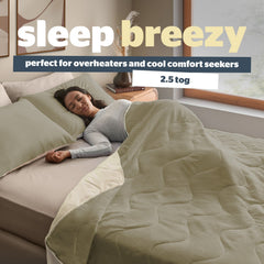 Silentnight Summer Breeze Sage Cream 2.5 Tog Coverless Duvet