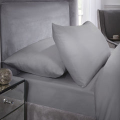 400 Thread Count Grey Cotton Fitted Sheet