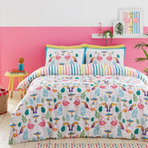 Tropical Flamingo Pink Reversible Duvet Set