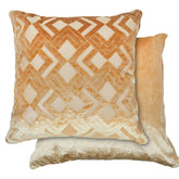 Valencia Ochre Art Deco Velvet Cushion Cover Pair