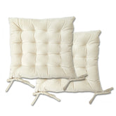 Holland Velvet Cream Cushion Seat Pads (Pair)