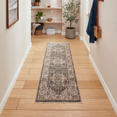 Vintage 35013 Green Traditional Runner Rug