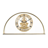 Gold Arch Skeleton Mantel Clock