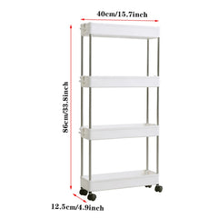 4-Tier Slim White Plastic Corner Storage Shelf