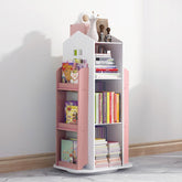 Pink 360° Rotating Kids House Bookshelf
