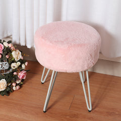 Vanity Stool Plush Pink