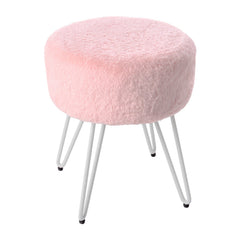 Vanity Stool Plush Pink