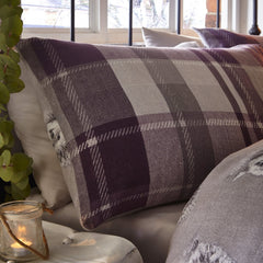 Colville Check Plum Brushed Cotton Duvet Set