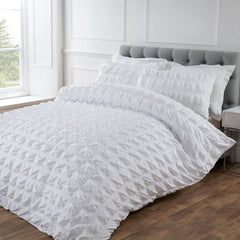 Sheraton White Super Soft Seersucker Duvet Set