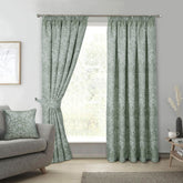Keswick Sage Jacquard Pencil Pleat Curtains