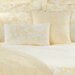 Lottie Lemon Luxury Quilted Filled Square Cushion (45cm x 45cm)