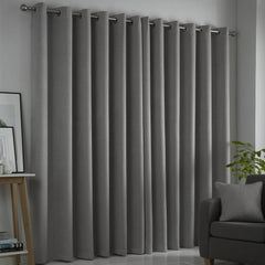 Strata Silver Grey Dim Out Eyelet Curtains