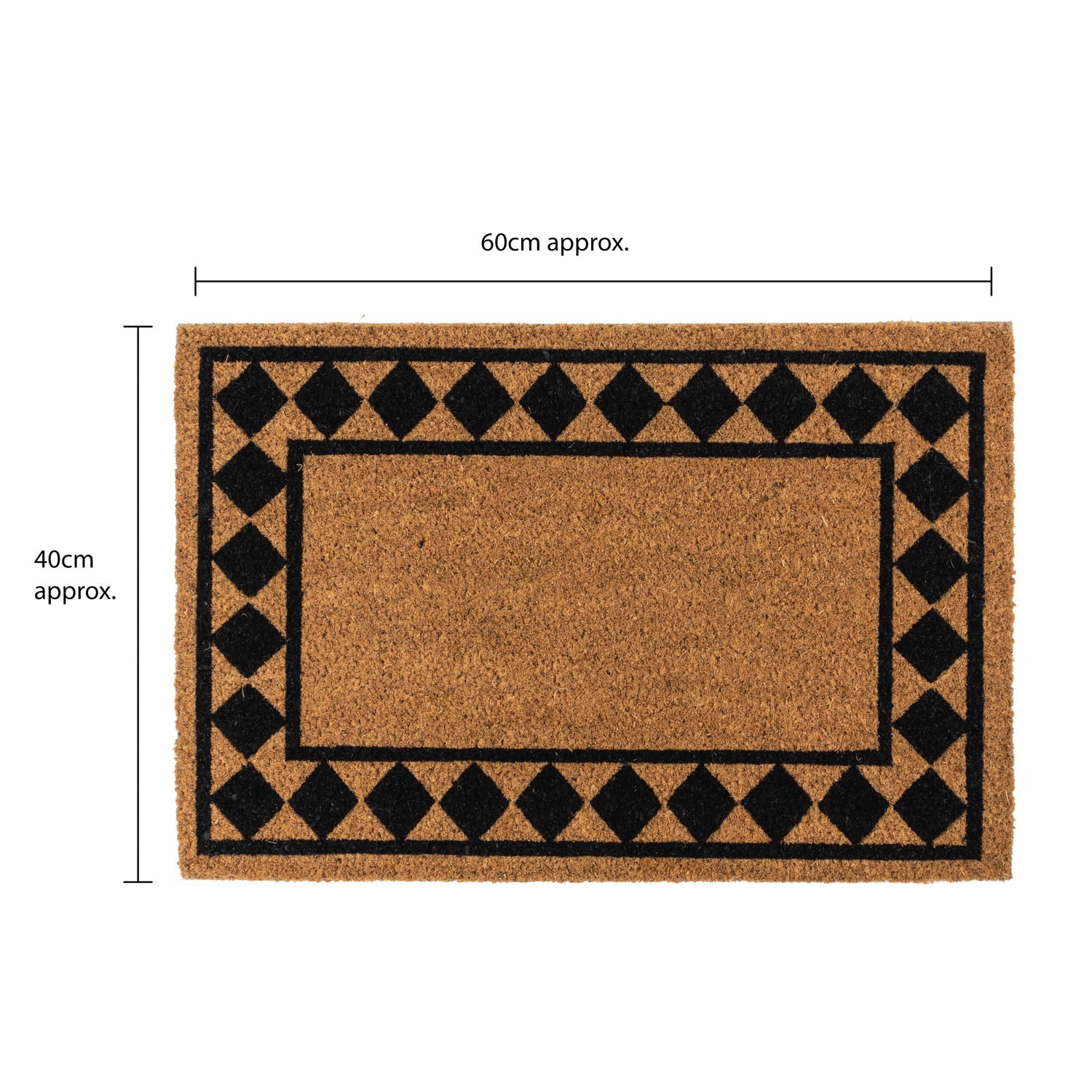 Diamond Border Eco-Friendly Latex Backed Coir Entrance Doormat