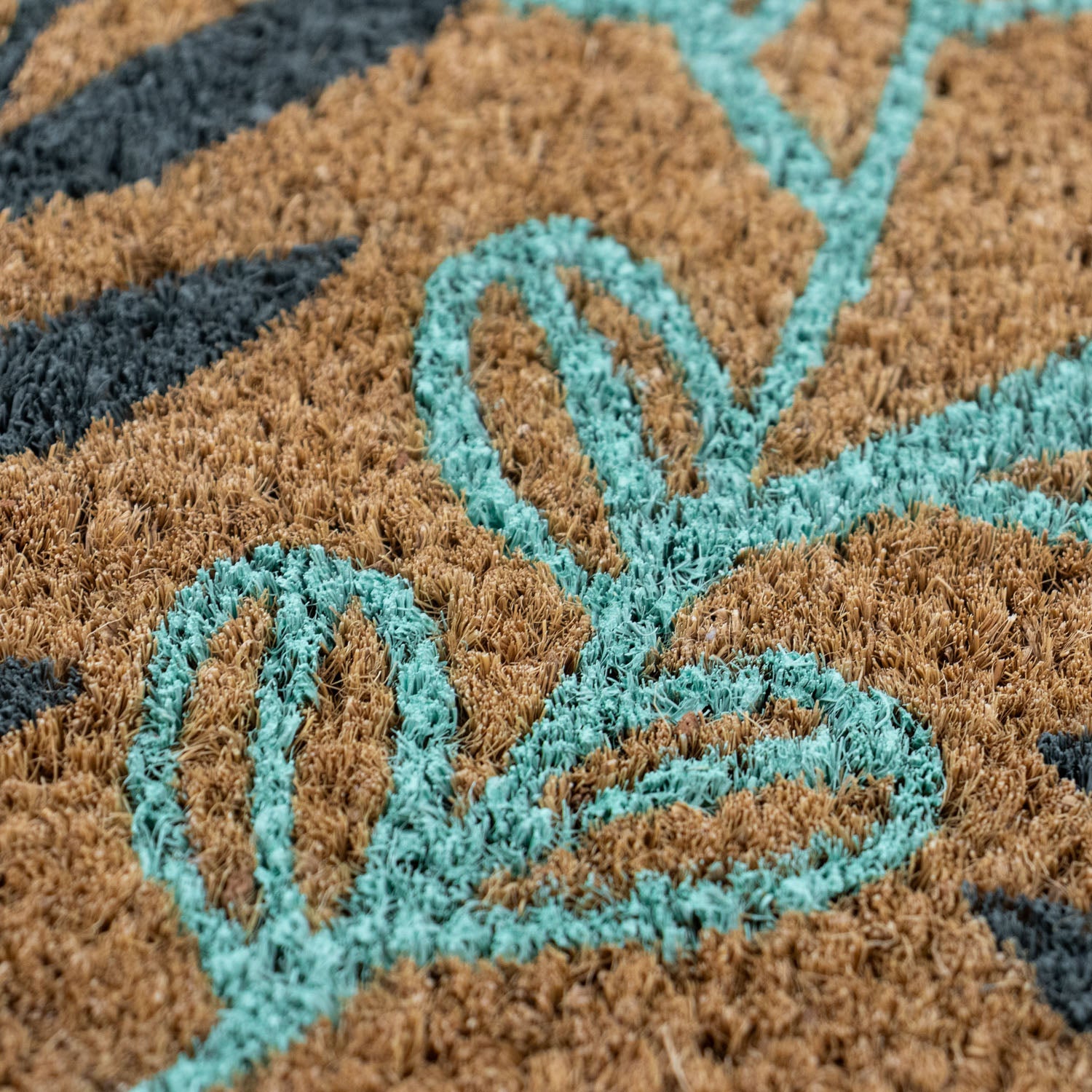 Welcome Leaves Eco-Friendly Latex Backed Coir Entrance Doormat