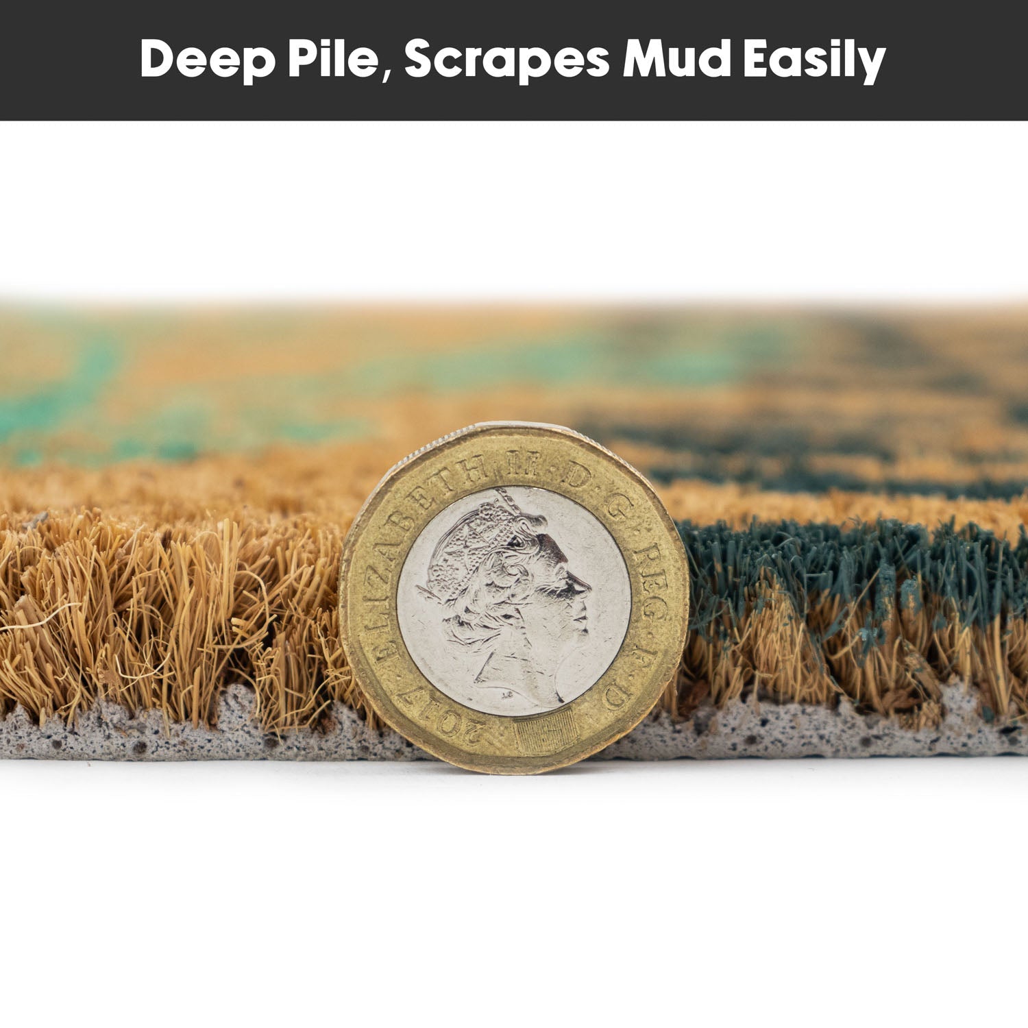 Welcome Leaves Eco-Friendly Latex Backed Coir Entrance Doormat
