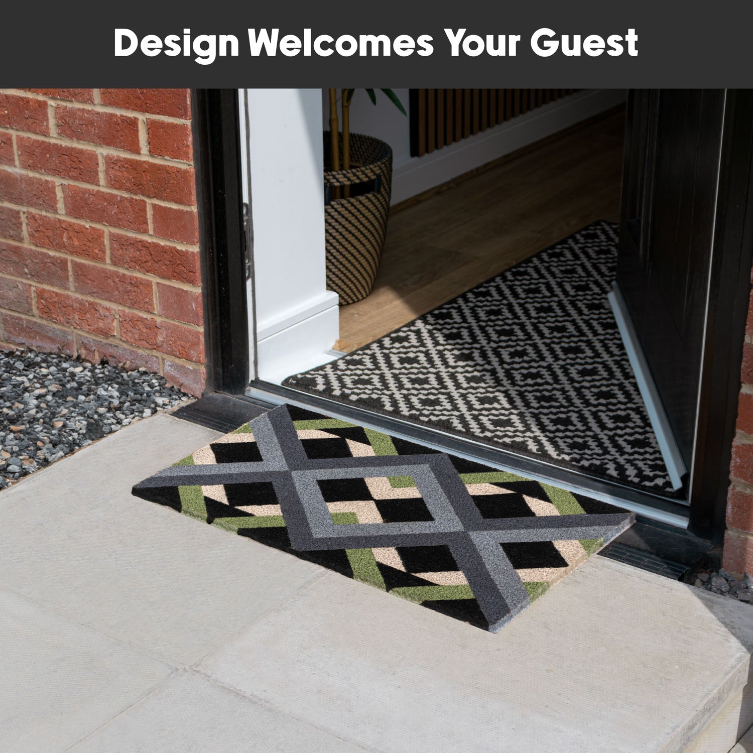 Geo Eco-Friendly Latex Backed Coir Entrance Doormat