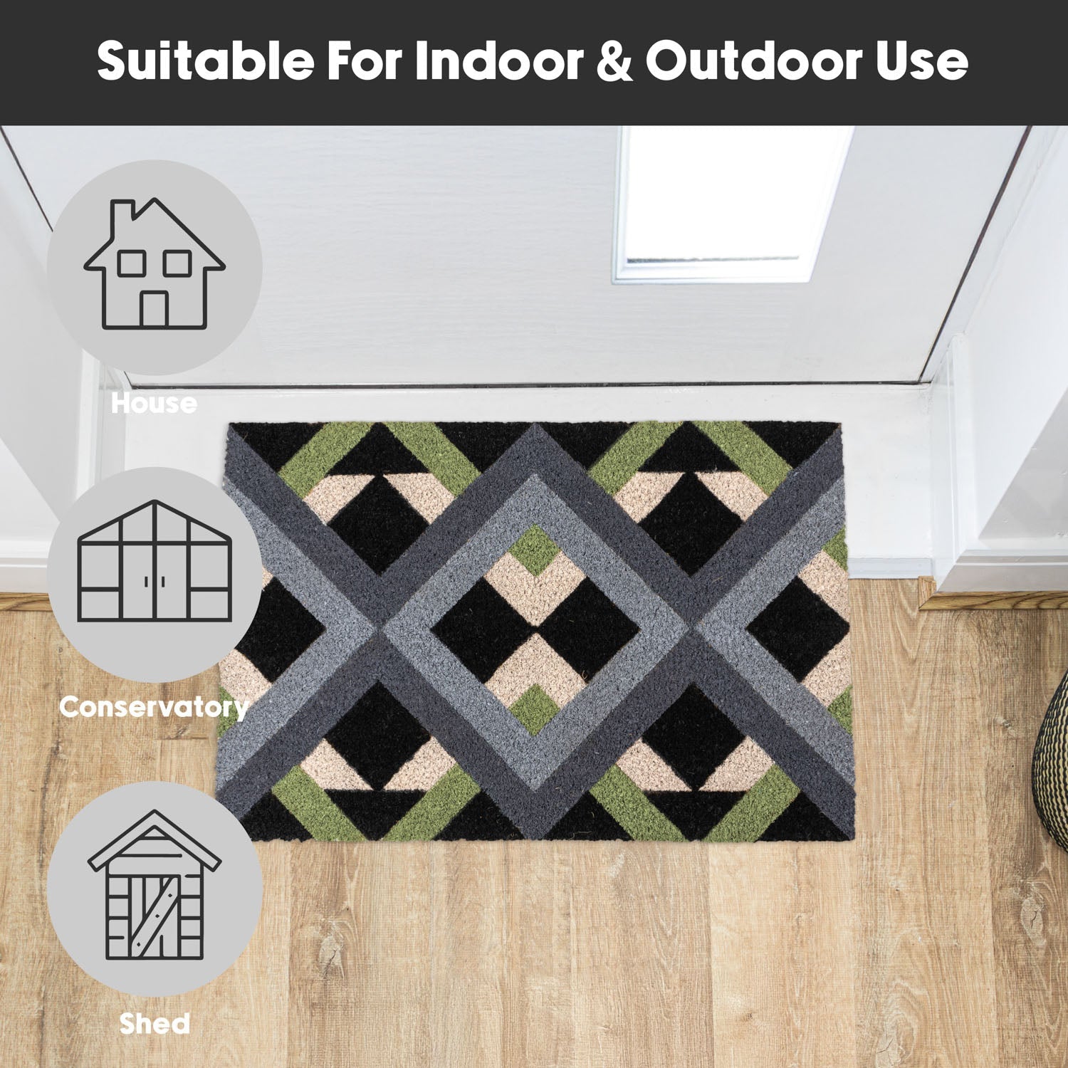 Geo Eco-Friendly Latex Backed Coir Entrance Doormat