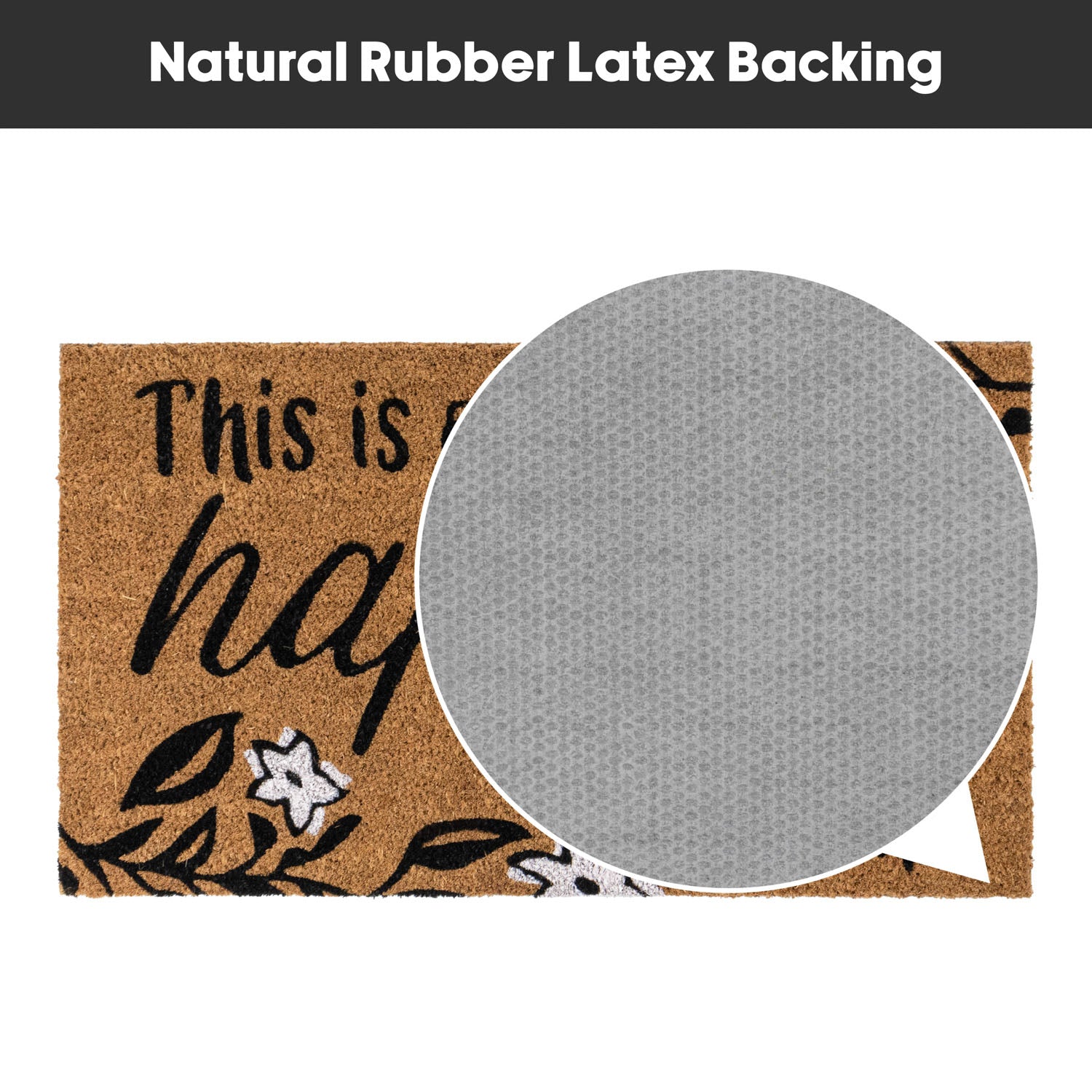 Happy Home Eco-Friendly Latex Backed Coir Entrance Doormat