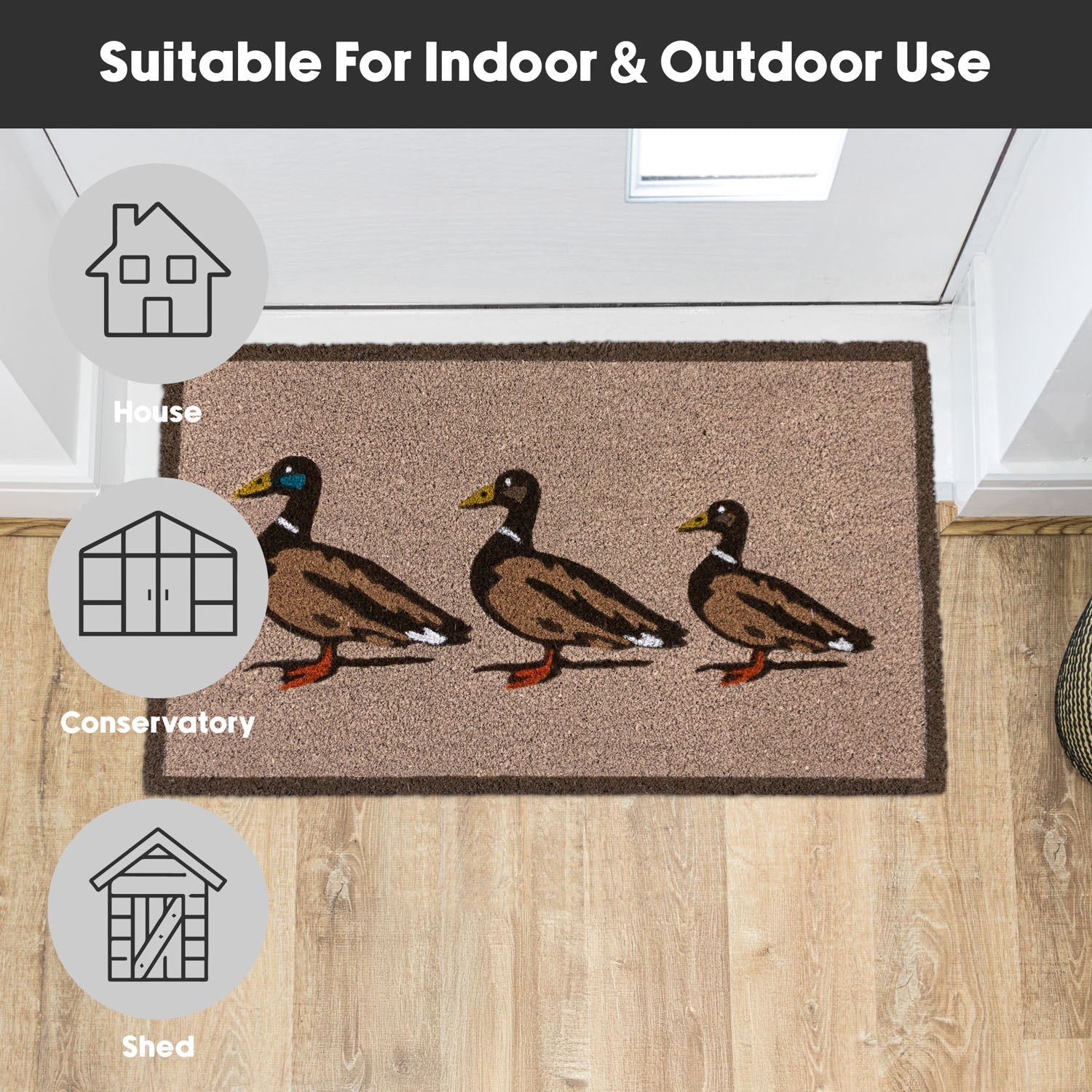 Ducks Eco-Friendly Latex Backed Coir Entrance Doormat