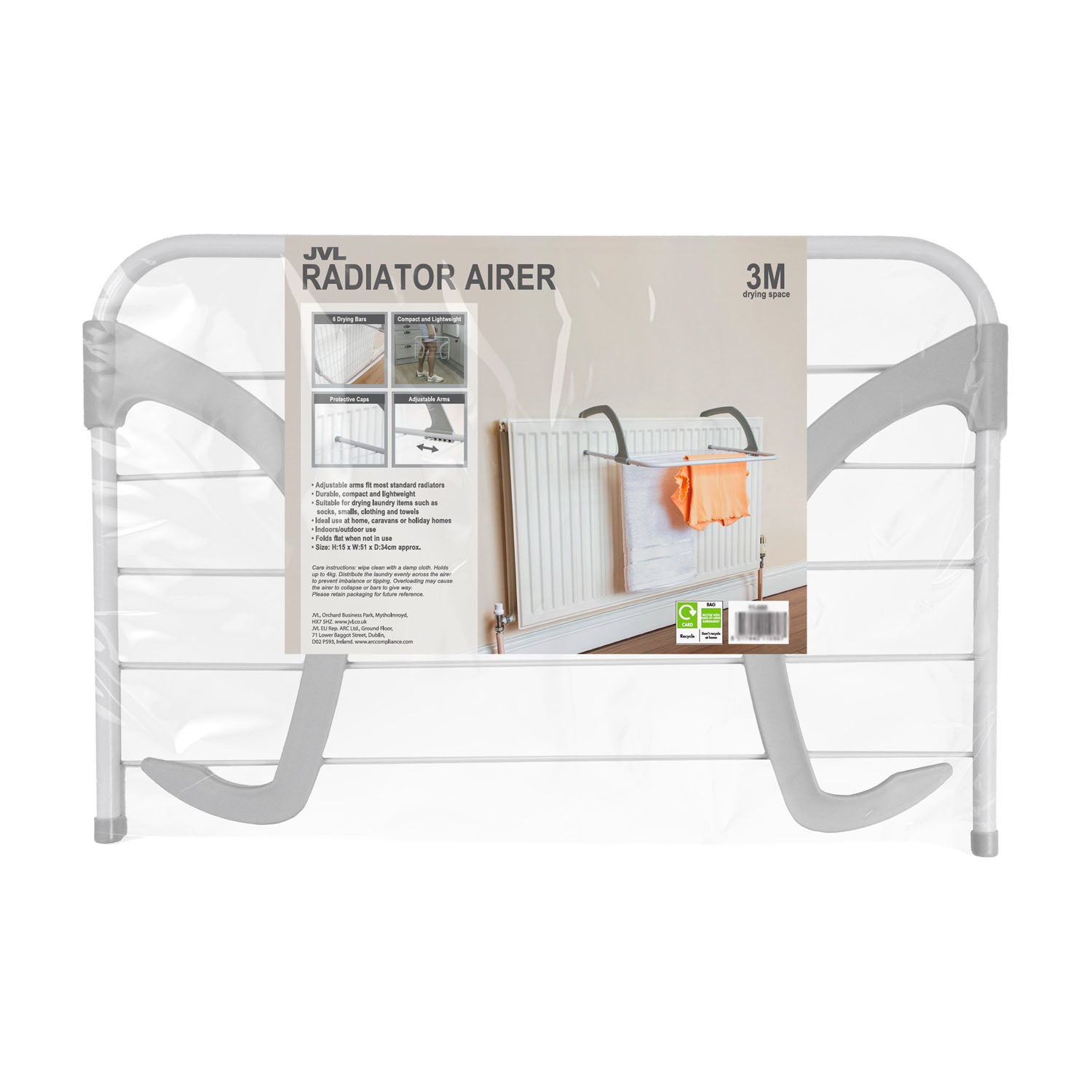 Over Door Radiator Clothes Drying Airer 3m (Pack of 2)