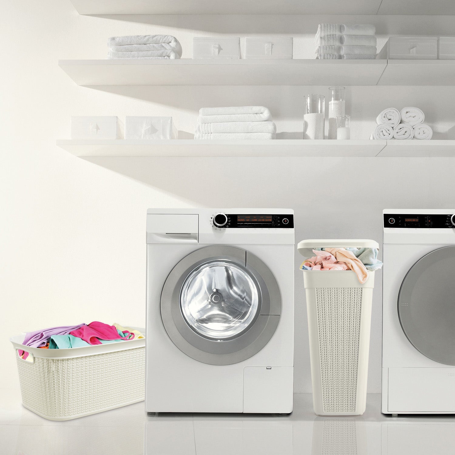 Loop Ivory 38L Rectangular Laundry Basket