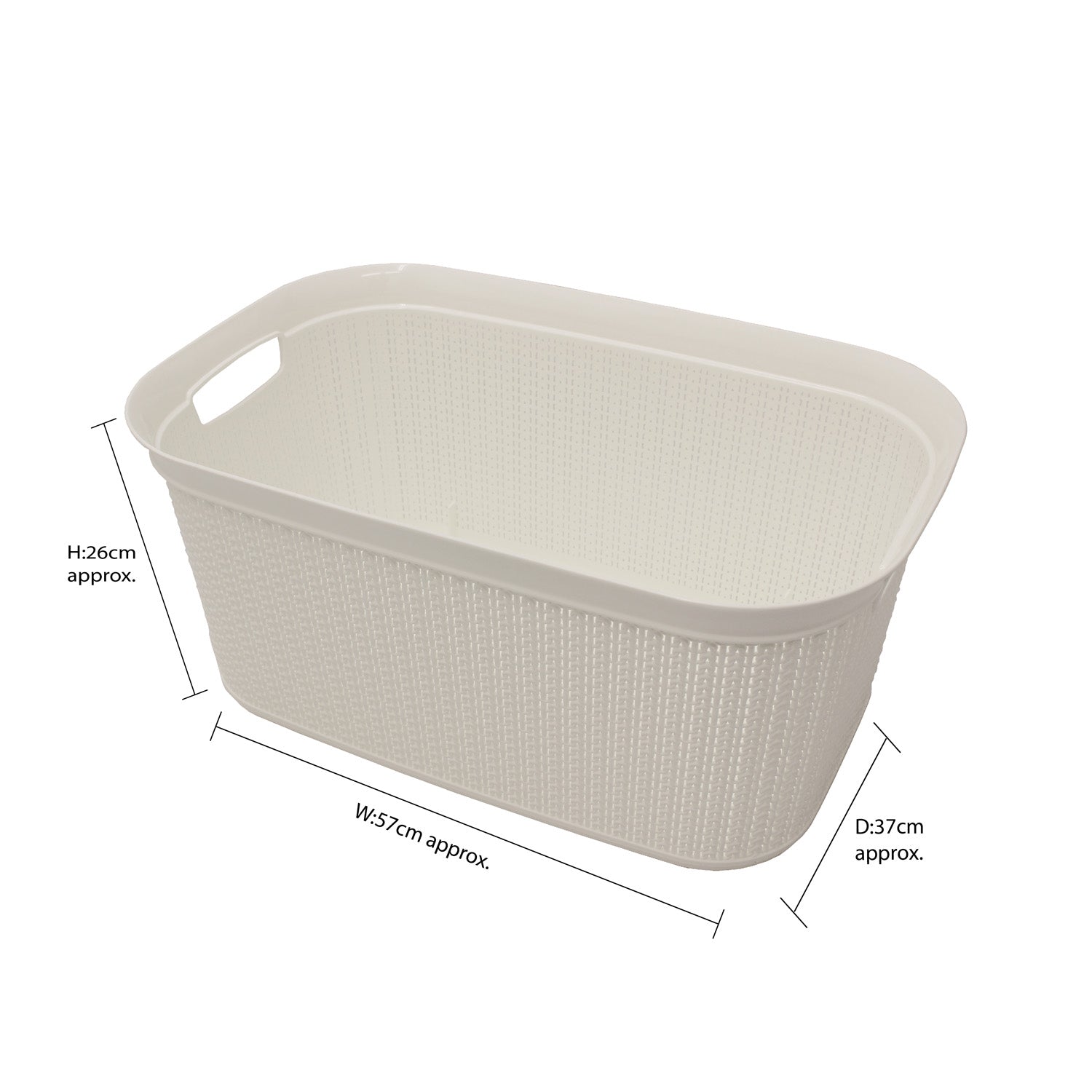 Loop Ivory 38L Rectangular Laundry Basket