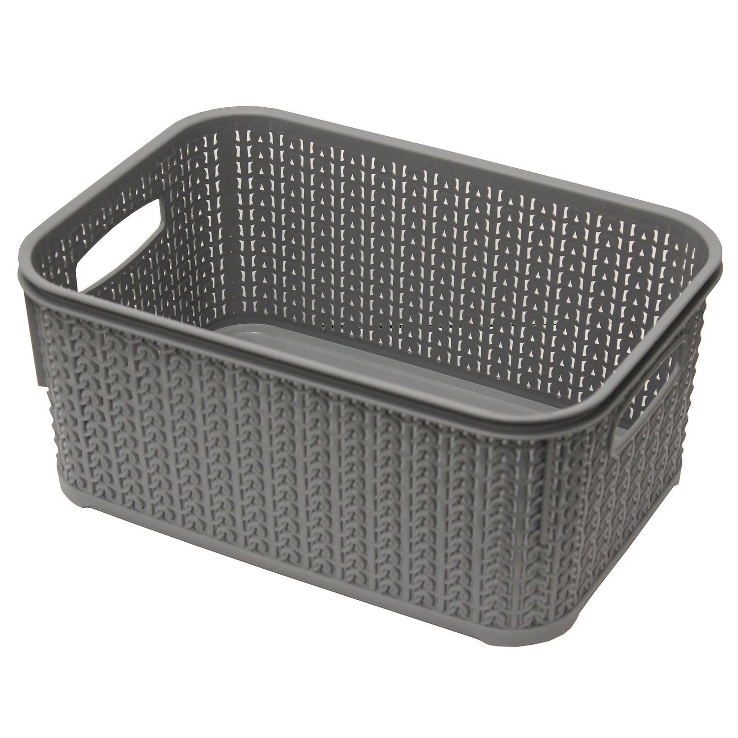 Loop Grey 6L Rectangular Storage Basket With Lid
