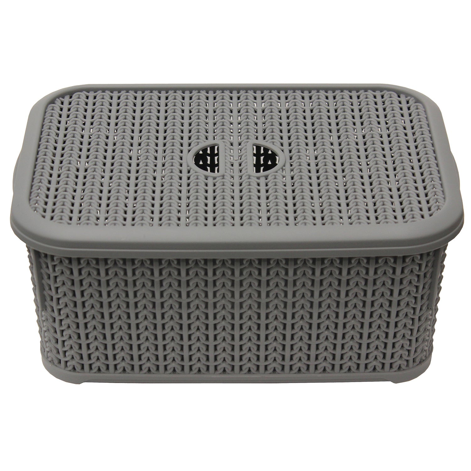 Loop Grey 6L Rectangular Storage Basket With Lid
