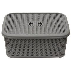 Loop Grey 6L Rectangular Storage Basket With Lid